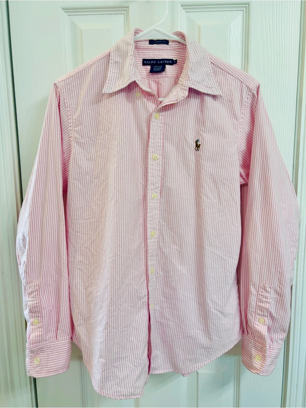 Ralph Lauren Pink & White Striped Dress Shirt